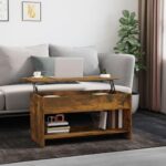 Sofabord 102x50x52,5 cm konstrueret træ røget egetræsfarve - Kategori: 4 Sofabord 102x50x52,5 cm konstrueret træ røget egetræsfarve
