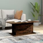 Sofabord 102×55,5×40 cm spånplade røget egetræsfarve - Kategori: 4 Sofabord 102x55,5x40 cm spånplade røget egetræsfarve