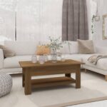 Sofabord 102x55x42 cm spånplade brun egetræsfarve - Kategori: 4 Sofabord 102x55x42 cm spånplade brun egetræsfarve