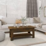 Sofabord 102x55x42 cm spånplade røget egetræsfarve - Kategori: 4 Sofabord 102x55x42 cm spånplade røget egetræsfarve