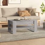 Sofabord 102x55x45 cm konstrueret træ grå sonoma-eg - Kategori: 4 Sofabord 102x55x45 cm konstrueret træ grå sonoma-eg