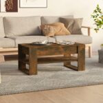 Sofabord 102x55x45 cm konstrueret træ røget egetræsfarve - Kategori: 4 Sofabord 102x55x45 cm konstrueret træ røget egetræsfarve