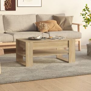 Sofabord 102x55x45 cm konstrueret træ sonoma-eg