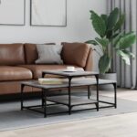 Sofabord 102x60x45 cm konstrueret træ grå sonoma-eg - Kategori: 4 Sofabord 102x60x45 cm konstrueret træ grå sonoma-eg