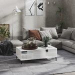 Sofabord 103,5x60x35 cm spånplade hvid højglans - Kategori: 4 Sofabord 103,5x60x35 cm spånplade hvid højglans