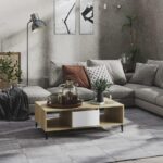 Sofabord 103,5x60x35 cm spånplade hvid og sonoma-eg - Kategori: 4 Sofabord 103,5x60x35 cm spånplade hvid og sonoma-eg