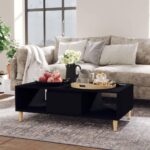 Sofabord 103,5x60x35 cm spånplade sort - Kategori: 4 Sofabord 103,5x60x35 cm spånplade sort