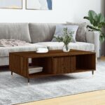 Sofabord 104x60x35 cm konstrueret træ brun egetræsfarve - Kategori: 4 Sofabord 104x60x35 cm konstrueret træ brun egetræsfarve