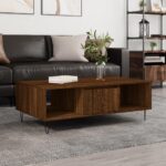 Sofabord 104x60x35 cm konstrueret træ brun egetræsfarve