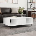 Sofabord 104x60x35 cm konstrueret træ hvid højglans - Kategori: 4 Sofabord 104x60x35 cm konstrueret træ hvid højglans