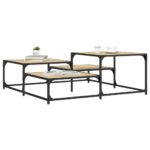 Sofabord 107x107x40 cm konstrueret træ sonoma-eg