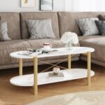 Sofabord 110x48x40 cm konstrueret træ hvid - Kategori: 4 Sofabord 110x48x40 cm konstrueret træ hvid