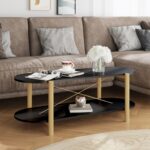 Sofabord 110x48x40 cm konstrueret træ sort - Kategori: 4 Sofabord 110x48x40 cm konstrueret træ sort