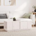Sofabord 110x50x40 cm massivt fyrretræ hvid