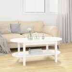 Sofabord 110x55x45 cm massivt fyrretræ hvid - Kategori: 4 Sofabord 110x55x45 cm massivt fyrretræ hvid