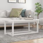 Sofabord 110x55x45 cm massivt fyrretræ hvid - Kategori: 4 Sofabord 110x55x45 cm massivt fyrretræ hvid