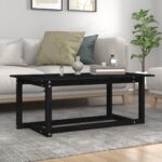 Sofabord 110x55x45 cm massivt fyrretræ sort - Kategori: 4 Sofabord 110x55x45 cm massivt fyrretræ sort