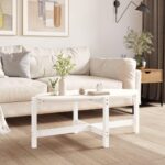 Sofabord 118x63x45 cm massivt fyrretræ hvid - Kategori: 4 Sofabord 118x63x45 cm massivt fyrretræ hvid