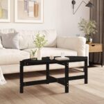 Sofabord 118x63x45 cm massivt fyrretræ sort - Kategori: 4 Sofabord 118x63x45 cm massivt fyrretræ sort