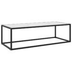Sofabord 120x50x35 cm marmorglas hvid - Kategori: 4 Sofabord 120x50x35 cm marmorglas hvid