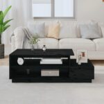 Sofabord 120x50x40,5 cm massivt fyrretræ sort - Kategori: 4 Sofabord 120x50x40,5 cm massivt fyrretræ sort
