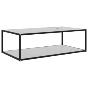 Sofabord 120x60x35 cm hærdet glas hvid