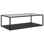 Sofabord 120x60x35 cm hærdet glas transparent og sort - Kategori: 4 Sofabord 120x60x35 cm hærdet glas transparent og sort