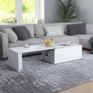 Sofabord 150x50x35 cm konstrueret træ hvid