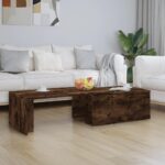 Sofabord 150x50x35 cm konstrueret træ røget egetræsfarve - Kategori: 4 Sofabord 150x50x35 cm konstrueret træ røget egetræsfarve