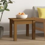 Sofabord 35x35x30 cm massivt fyrretræ gyldenbrun - Kategori: 4 Sofabord 35x35x30 cm massivt fyrretræ gyldenbrun