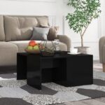 Sofabord 4 stk. 33x33x33 cm konstrueret træ sort højglans - Kategori: 4 Sofabord 4 stk. 33x33x33 cm konstrueret træ sort højglans