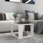 Sofabord 40x40x30 cm konstrueret træ hvid - Kategori: 4 Sofabord 40x40x30 cm konstrueret træ hvid