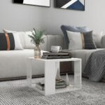 Sofabord 40x40x30 cm konstrueret træ hvid højglans - Kategori: 4 Sofabord 40x40x30 cm konstrueret træ hvid højglans