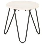 Sofabord 40x40x40 cm ægte sten med marmortekstur hvid - Kategori: 4 Sofabord 40x40x40 cm ægte sten med marmortekstur hvid