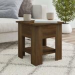 Sofabord 40x40x42 cm konstrueret træ brun egetræsfarve - Kategori: 4 Sofabord 40x40x42 cm konstrueret træ brun egetræsfarve