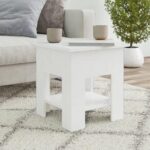 Sofabord 40x40x42 cm konstrueret træ hvid højglans - Kategori: 4 Sofabord 40x40x42 cm konstrueret træ hvid højglans