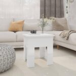 Sofabord 40x40x42 cm spånplade hvid højglans - Kategori: 4 Sofabord 40x40x42 cm spånplade hvid højglans