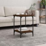 Sofabord 40x40x55 cm konstrueret træ brun egetræsfarve - Kategori: 4 Sofabord 40x40x55 cm konstrueret træ brun egetræsfarve