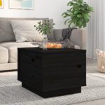 Sofabord 40x50x35 cm massivt fyrretræ sort
