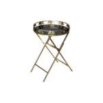 Sofabord 49 x 49 x 72 cm Krystal Sort Gylden Metal - Kategori: 4 Sofabord 49 x 49 x 72 cm Krystal Sort Gylden Metal