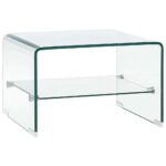 Sofabord 50 x 45 x 33 cm hærdet glas transparent