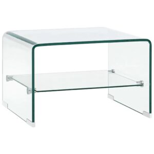 Sofabord 50 x 45 x 33 cm hærdet glas transparent