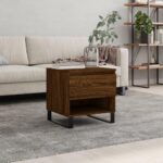 Sofabord 50x46x50 cm konstrueret træ brun egetræsfarve - Kategori: 4 Sofabord 50x46x50 cm konstrueret træ brun egetræsfarve