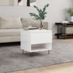 Sofabord 50x46x50 cm konstrueret træ hvid højglans - Kategori: 4 Sofabord 50x46x50 cm konstrueret træ hvid højglans