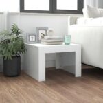 Sofabord 50x50x35 cm spånplade hvid højglans - Kategori: 4 Sofabord 50x50x35 cm spånplade hvid højglans