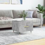 Sofabord 50x50x40 cm konstrueret træ betongrå