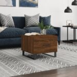 Sofabord 50x50x40 cm konstrueret træ brun egetræsfarve - Kategori: 4 Sofabord 50x50x40 cm konstrueret træ brun egetræsfarve