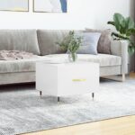 Sofabord 50x50x40 cm konstrueret træ hvid højglans - Kategori: 4 Sofabord 50x50x40 cm konstrueret træ hvid højglans