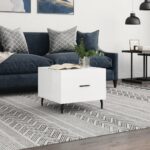 Sofabord 50x50x40 cm konstrueret træ hvid højglans - Kategori: 4 Sofabord 50x50x40 cm konstrueret træ hvid højglans