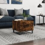 Sofabord 50x50x40 cm konstrueret træ røget egetræsfarve - Kategori: 4 Sofabord 50x50x40 cm konstrueret træ røget egetræsfarve